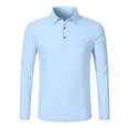 thumbnail image 4 of Linen Polo Shirts for Men Casual Long Sleeve Collared Relaxed Fit Golf Shirts Work Shirt Beach Shirt, 4 of 5