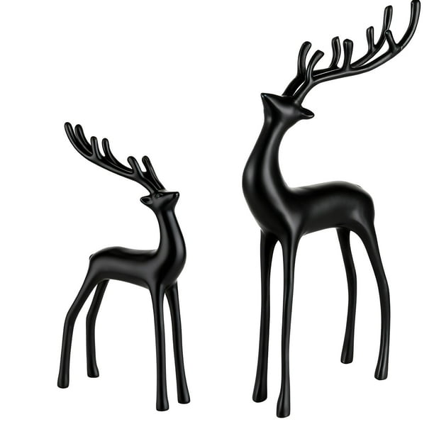 Estatua de Ciervo de Imitación de Plástico Estilo Europeo | Decoración Elegante para La Entrada | Material Duradero | Uso Interior/Exterior | 25 Cm X 17 Cm