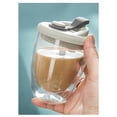 thumbnail image 7 of Insulated Clear Coffee Cups-Double Walled Anti-Spill Glass Mugs 250/350/450ml(15/11.8/8.4oz) with Lid-Clear Travel Glassware for Tea,Coffee,Latte,Bubble Tea, or Iced Drink Mug(Orange2,3.1x3.1x3.5"), 7 of 7