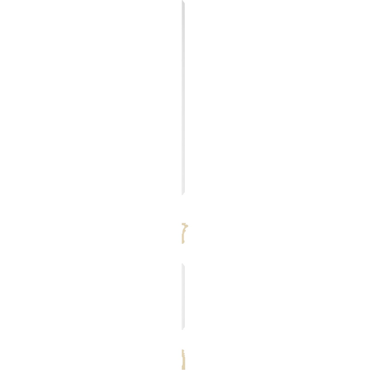 Ekena millwork 94 1/2"L (Adjustable 94 1/2"H to 120"H) Ashford Square Panel Stacked Wall Wainscot Paneling Kit
