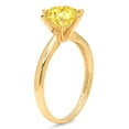 thumbnail image 2 of 1 ct Round Cut Simulated Yellow Diamond Solitaire 14K Yellow Gold Womens Engagement Ring, 2 of 3
