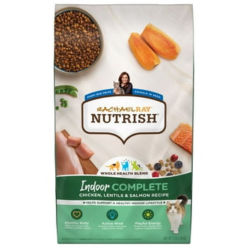 Rachael Ray sh Indoor Complete Natural Dry Cat Food, Chicken with Lentils & Salmon Recipe, 3 lbs
