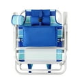thumbnail image 4 of Mainstays Reclining and Lay Flat 2-Pack Beach Chairs with Backpack Straps, Striped Blue Pattern, 4 of 12