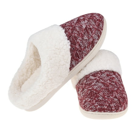 

Vansarto Womens Fuzzy Slippers Memory Foam Slip on Slippers with Plush Fleece Lining Ladies Soft Warm House Shoes for Indoor & Outdoor