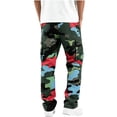 thumbnail image 4 of Resicozy Camo Cargo Pants for Men Casual Outdoor Hiking Pants Fashion Solid Wide Leg Pants Athletic Joggers Sweatpants with Pockets Multicolor 2XL, 4 of 4