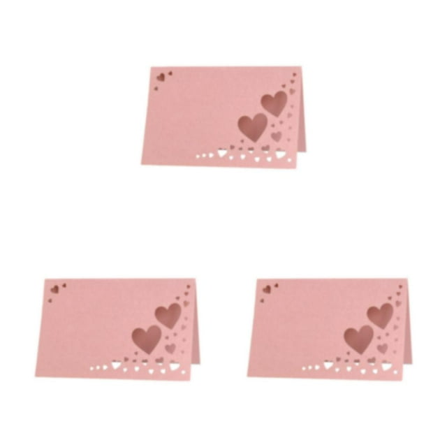 Maytalsory 1/2/3/5 50pack/lot Add Touch Of Class With Wedding Elegant Name Cards Smooth Surface pink 3PCS
