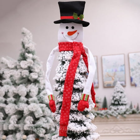Spencer Christmas Tree Snowman Topper Hugger Xmas Party Decoration Scarf and Gloves Ornament Supplies 