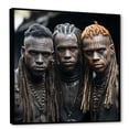 thumbnail image 2 of Designart "Essence of African Warrior Tribe II" People Framed Wall Art - Traditional Yellow African Tribal Hallway Framed Wall Art Decor, 2 of 6