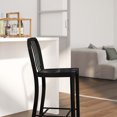 thumbnail image 5 of Merrick Lane Square Seat Curved Galvanized Steel Bar Stool, Black, 5 of 13