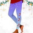 thumbnail image 4 of Leggings deportivos Gibobby para Mujer Estampado navideño de gradiente levantamiento de cadera Fitness Morado L, 4 of 5