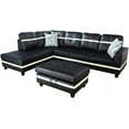 thumbnail image 2 of Lifestyle Furniture LSF09511A 3 Piece Left Facing Sectional Sofa Set with Ottoman, Faux Leather - Black & White, 2 of 6