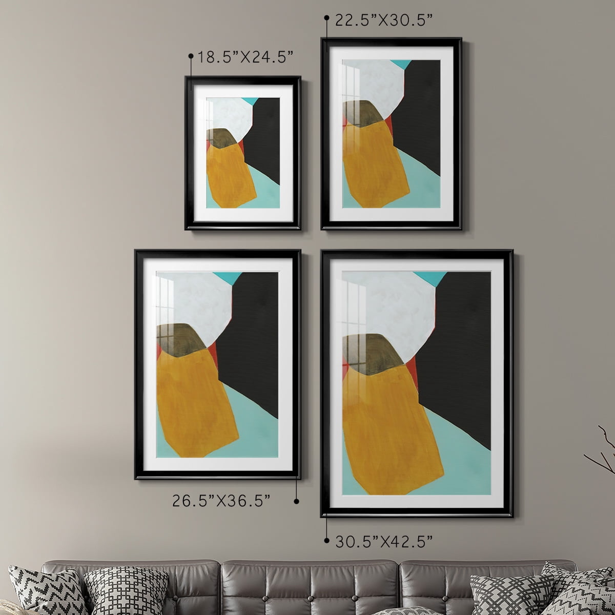 Wexford Home Graphica I Premium Framed Print, 22.5" x 30.5" - Ready to Hang, Black (Set of 2)