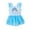 Blue, variant on Hiijoy Toddler Girls One-Piece Swimsuit Rainbow Print Mesh Ruffle Swimwear, Sizes 4-5 T