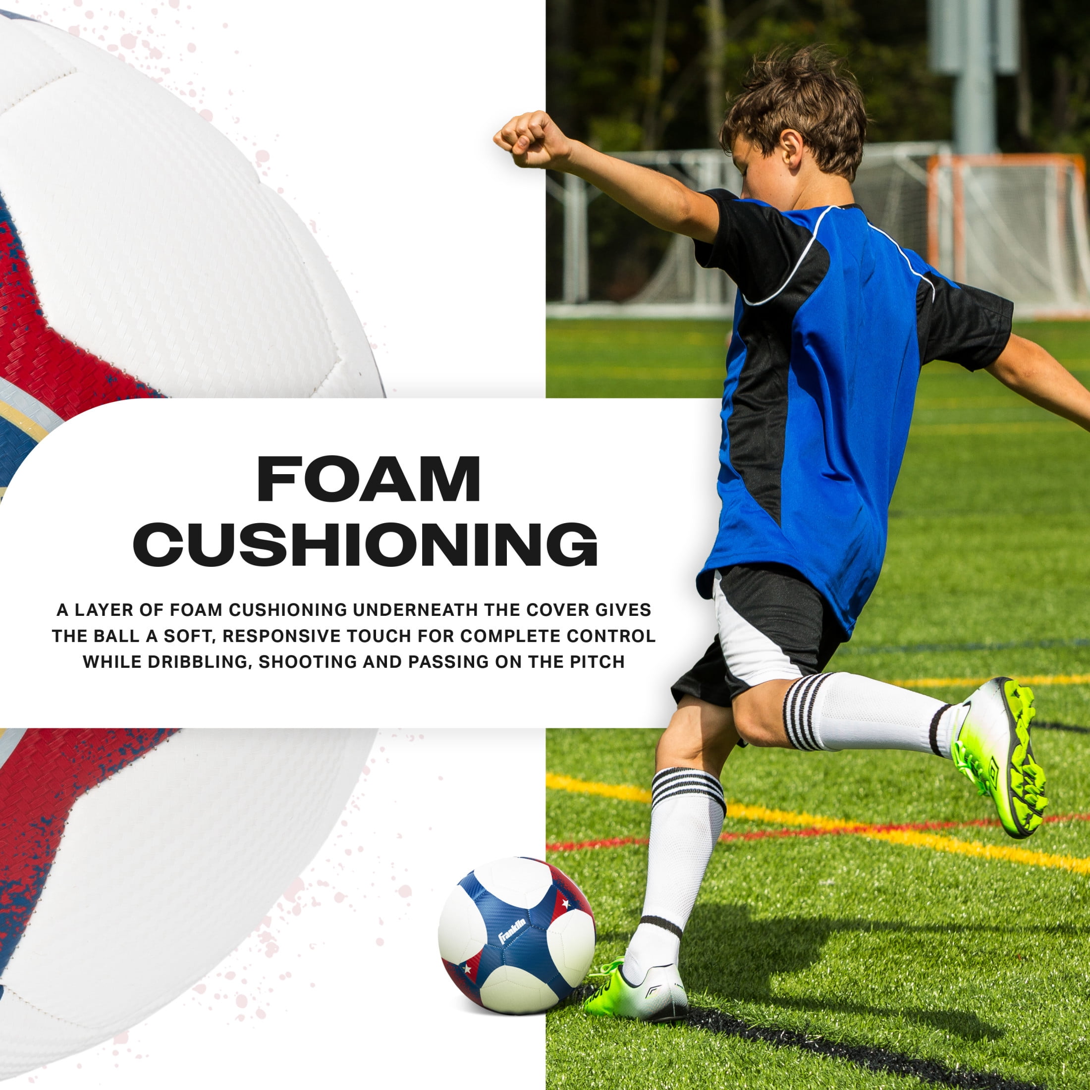 Franklin Sports NWSL North Carolina Courage Soccer Ball - Official Size 5 Soccer Ball - Regulation Size + Weight Soccer Ball for Kids + Adults - Boys + Girls Soccer Ball - Air Pump Included