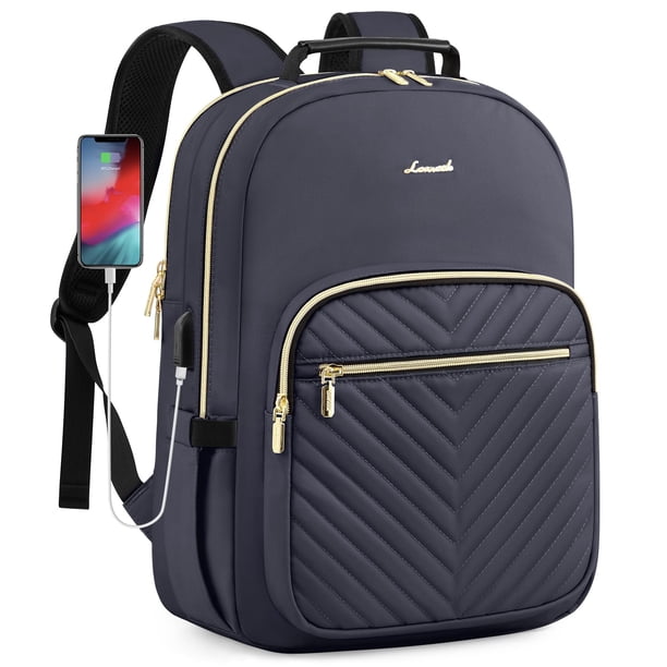 Mochila LOVEVOOK para mujer, trabajo, viajes, 15.6 pulgadas, gris oscuro