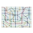 thumbnail image 1 of Map Cutting Board, Colorful Thin Lines Metro Scheme Transportation Network Diagram Outline Urban City Life, Decorative Tempered Glass Cutting and Serving Board, Large Size, Multicolor, by Ambesonne, 1 of 1