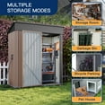 thumbnail image 2 of Sunmthink Outdoor Lockable Galvanized Metal Storage Shed, 5' x 3' x 6.1', Brown, 2 of 7