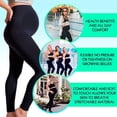 thumbnail image 2 of Terramed Maternity Leggings Active Wear Over The Bump Pants Pregnancy Shaping Over The Belly Postpartum Breastfeeding (Large, Black), 2 of 3