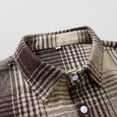 thumbnail image 6 of WRKEKC Plaid Shirt Men Long Sleeve Button-Down Flannel Shirts Casual Turn-Down Collar Loose Fit Daily Tops, 6 of 9