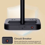 Lococo LED Desk Lamp with USB Charging Port, Type-C and AC Outlets, Surge Protection, Modern Style for Home Office