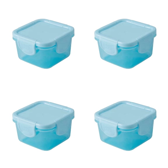 4 Pcs Mini Food Storage Containers, Small Tupperware Containers with Lids, Condiment Sauce Containers, Mini Freezer Storage Containers Airtight Containers, Dishwasher Freezer and Microwave Safe