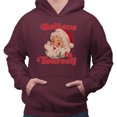 thumbnail image 2 of Believe in Yourself Santa Hoodie Sweatshirt Unisex Medium Maroon, 2 of 5