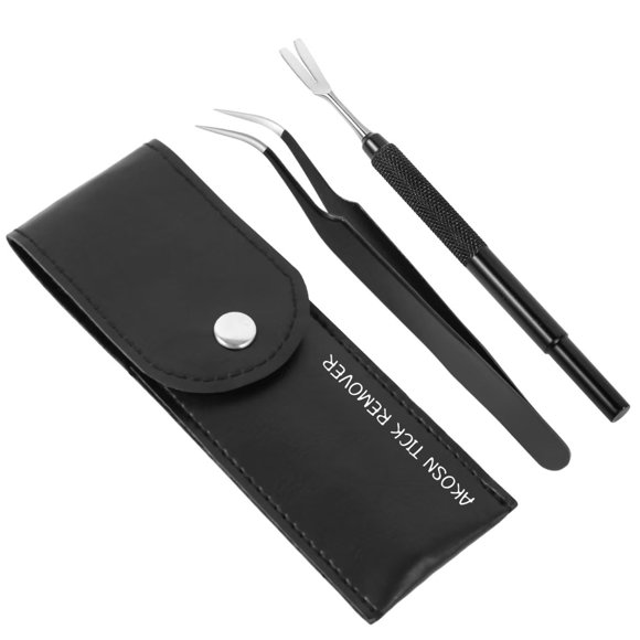 Set de herramientas para retirar garrapatas AKOSN de acero inoxidable, 2 piezas