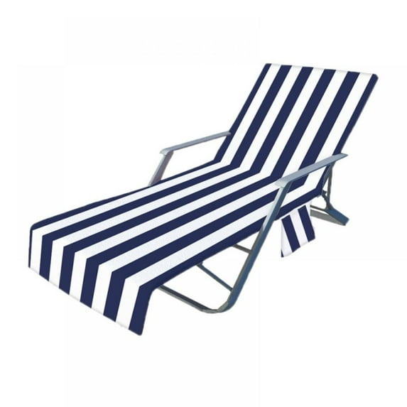 Beach Chair Cover, Microfiber Chaise Lounge Towel Cover with Storage Pockets for Pool Sun Lounger Hotel Garden