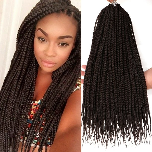 Goddess Box Braids Crochet Hair for Black Women 18 inch Crochet Box Braids  with Curly Ends 3X Box Braid Crochet Hair Extensions(18inch,T30)