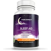 Pure Imapact 10-in-1 Natural Sleep Aid Capsules | Non-Habit Forming Supplement for Longer Deeper Rest with Calcium, Chamomile, Goji, St Johns Wort, 10 Mg Melatonin - 60 Capsules (Pack of 2)