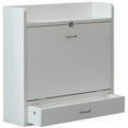 thumbnail image 4 of Wall Mount Folding Laptop Writing Computer or Makeup Desk with Storage Shelves and Drawer, Black, 4 of 5