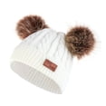 thumbnail image 1 of Qarigey Bufanda Bebé Invierno Cálido Kit Productos delicados para niños Protector térmico Clima frío Espesar Versátil Sellado Sombreros bola de pompón marrón blanco, 1 of 6