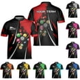 thumbnail image 2 of Personalized Billiard Bowling Jersey 3D Billiard Shirt Custom Billiard Flag Shirt Men's Pool Billiards Shirt 8 Ball Men Women (Teal, 5XL), 2 of 9