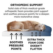 FurHaven Classic Sofa Orthopedic Dog Bed For Large Dogs, Solid Orthopedic Foam Slab for Joint Support, Removable Washable Cover, Jumbo Plus/XXL, Quilted Sofa, Ensign Blue