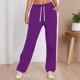 thumbnail image 4 of Sweatpants for Women 2025 Elastic High Waisted Loose Fit Wide Straight Leg Joggers with Pockets Trousers Sweat Pants, 4 of 7