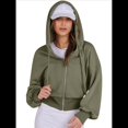 thumbnail image 3 of Sudaderas con Capucha y Cremallera para Mujer, Sudaderas , Casuales, Cómodas y Bonitas, Chaquetas con Cremallera, Conjuntos de Otoño A . Verde XL, 3 of 10