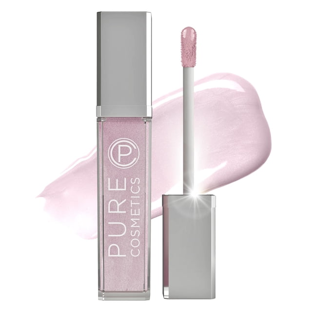 Pure Cosmetics Pure Illumination Brillo de labios - Aplicador con luz LED con espejo lateral - Brillo de labios hidratante e hidratante no pegajoso - Alivia y cura los labios secos agrietados (brillan