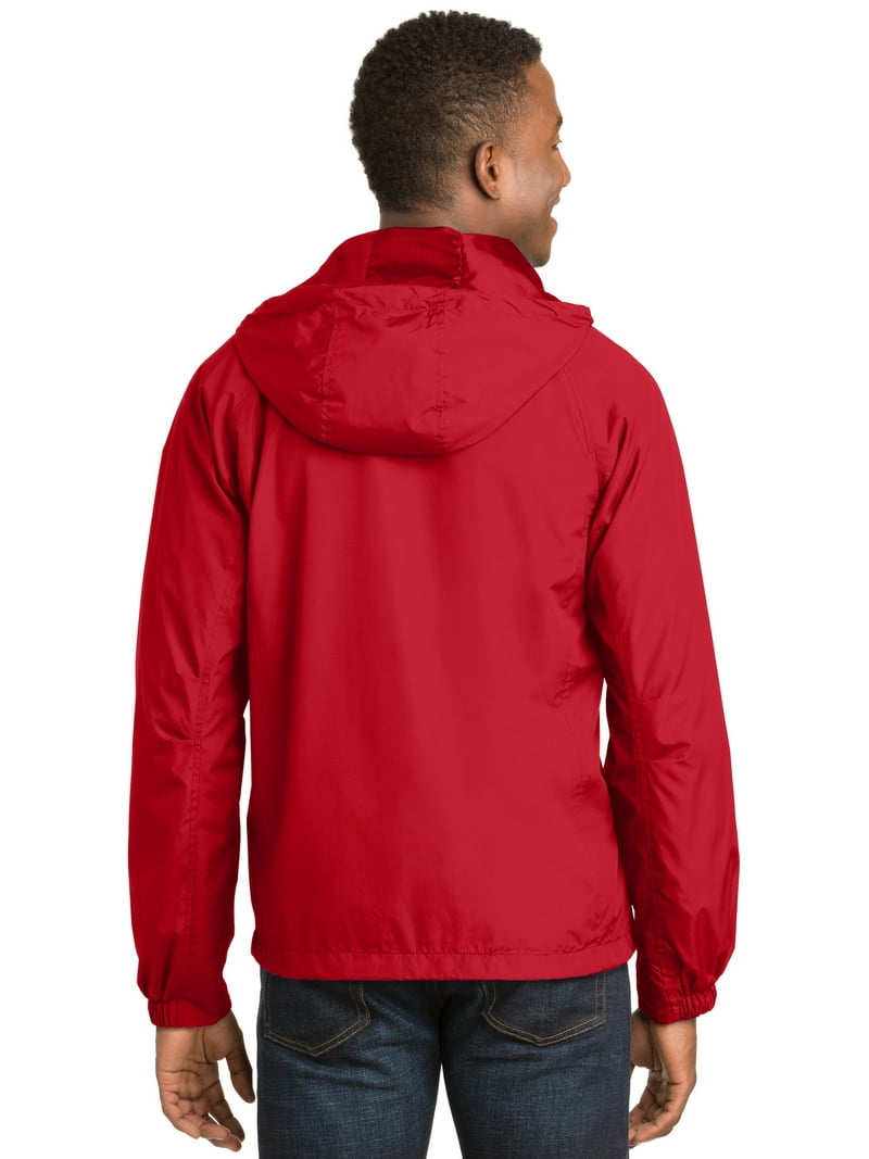 Sport-Tek Hooded Raglan Jacket - Lightweight Polyester, Drawcord Hood, Side Pockets, Mesh Lining For Breathability