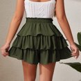 thumbnail image 6 of Felirenzacia Flowy Shorts for Women Boho Ruffled Tiered Skorts Casual High Waist Mini Skirts Tennis Golf Comfy Shorts Army Green,S, 6 of 8
