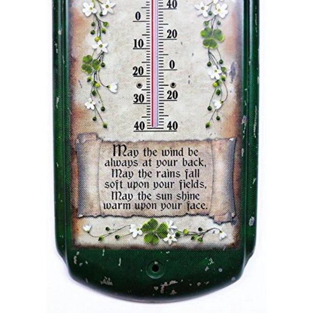 Irish Blessing Shamrock Indoor/Outdoor Thermometer