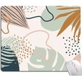 thumbnail image 1 of Boho Abstract Mouse Pad - Premium-Textured Square, Waterproof Non-Slip Rubber Base, Modern Tropical Leaves, Ideal for Office Laptop Desk, 1 of 6
