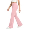 thumbnail image 5 of BXJX Girls Flare Pants, School Casual Stretch Elastic Waist Kids Yoga Pants Pink Size 9-10 T, 5 of 8