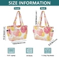 thumbnail image 4 of FORMRS Tote Bag for Women Quilted Large Capacity Travel Work Carry On Shoulder Handbag, Pink Floral Orange, 4 of 7