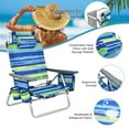 thumbnail image 3 of YYAo Folding Beach Chair, Portable Reclining Beach Chair, 2 Packs 5-Position Outdoor Folding Backpack Beach Table Chair Reclining Chair Set-Blue, 3 of 9