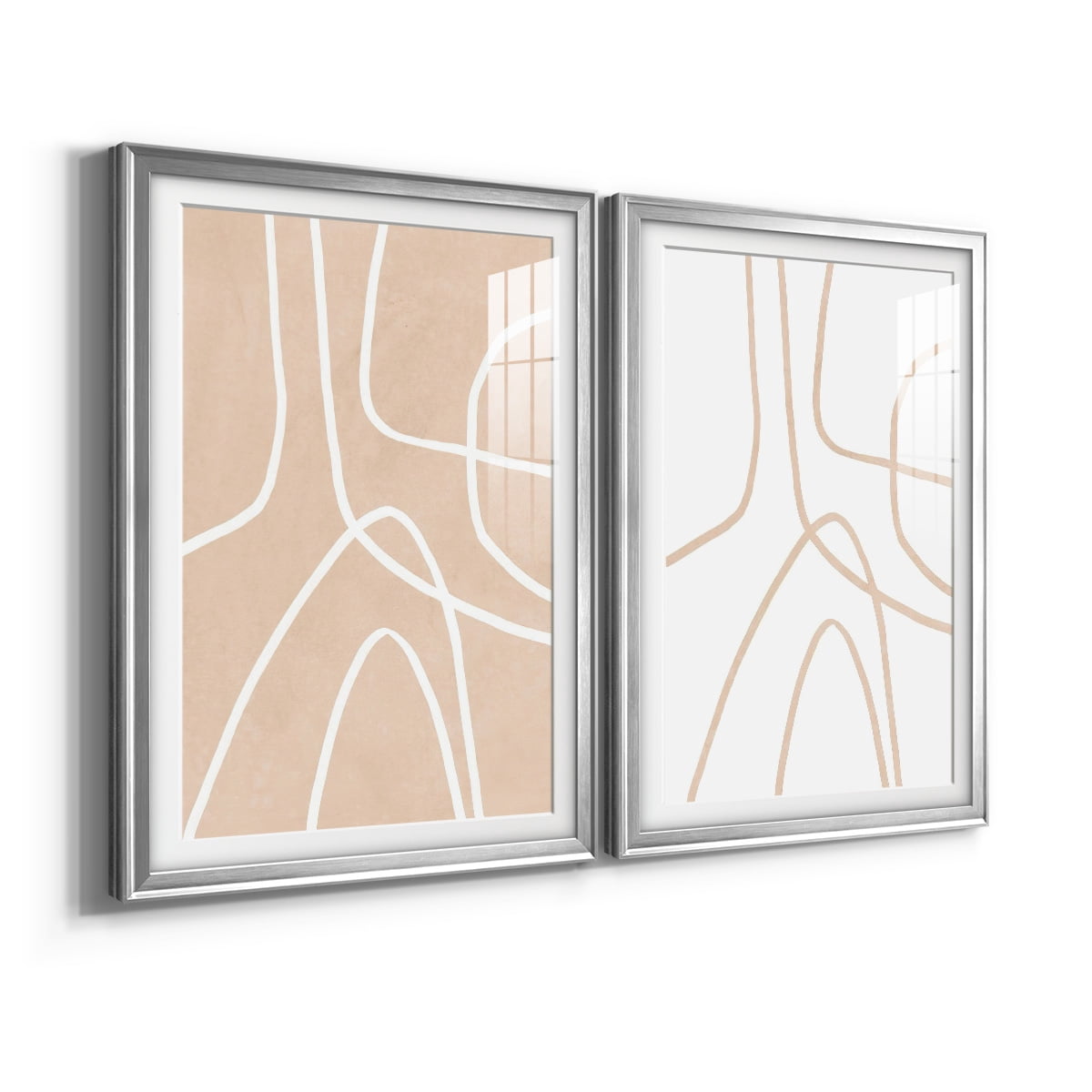 Wexford Home Clean Contour I Premium Framed Print, 18.5" x 24.5" - Ready to Hang, Silver (Set of 2)