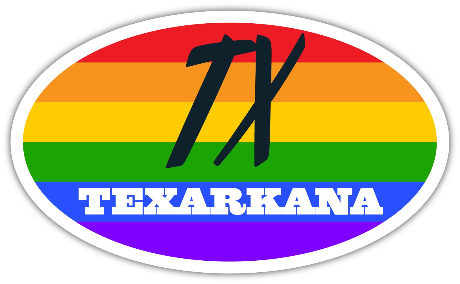 Texarkana TX Texas Bowie County Rainbow Pride Flag 6 Stripes Pride Flag