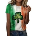 thumbnail image 1 of Meichang Hauts de la Saint-Patrick pour Femmes T-Shirts Imprimés Trèfle Chanceux Tunique Décontractée Manches Courtes Chemise Douce Confortable Col Rond Blouses pour Femmes Haut Irlandais de la Saint-Patrick, 1 of 4