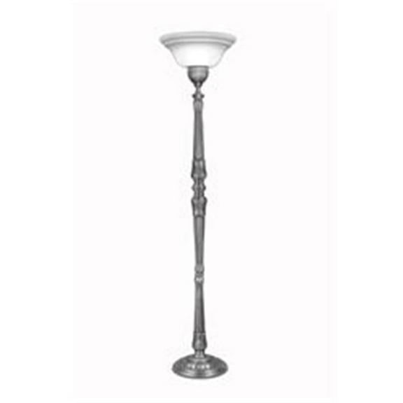 Stiffel TCH-AC8697-6719-PW 72 in. Pewter Torchiere Lamp with Opal Glass Shade