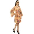 thumbnail image 4 of Bimba Women's Full Sleeve Kimono Robe With Belt Floral Print Cover Up Wrap-24, 4 of 8