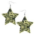 thumbnail image 6 of Leather Earrings Army Camouflage Decorative Star Faux Leather Earring Lightweight Dangle Drop Earrings For Women, 6 of 6